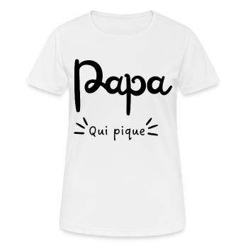 Papa qui pique - T-shirt respirant Femme - blanc - Devant - AI Model Female 172 dark (172cm)