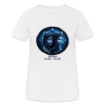 Sternzeichen Zwilling F Datum - Frauen T-Shirt atmungsaktiv - Weiß - Vorne - AI Model Female 172 dark (172cm)
