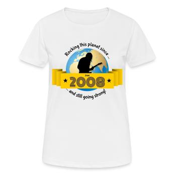 Rocking this planet depuis 06/2008 - T-shirt respirant Femme - blanc - Devant - AI Model Female 172 dark (172cm)