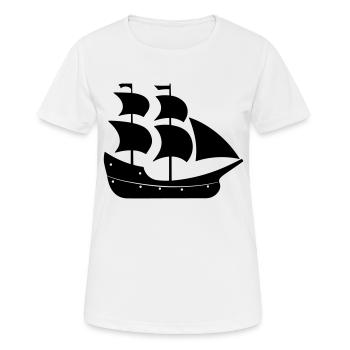 Bateau pirate - T-shirt respirant Femme - blanc - Devant - AI Model Female 172 dark (172cm)