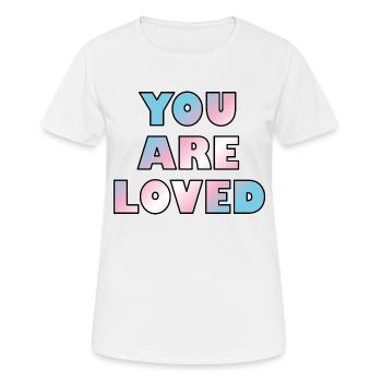 Trans-Jugendliche werden geliebt - Frauen T-Shirt atmungsaktiv - Weiß - Vorne - AI Model Female 172 dark (172cm)