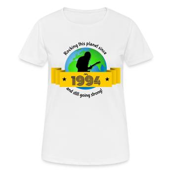 30. Anniversaire Rocking this planet since 07/1994 - T-shirt respirant Femme - blanc - Devant - AI Model Female 172 dark (172cm)