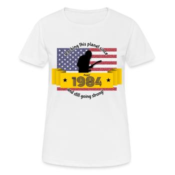 40ème Anniversaire Rocker cette planète depuis 08/1984 - T-shirt respirant Femme - blanc - Devant - AI Model Female 172 dark (172cm)