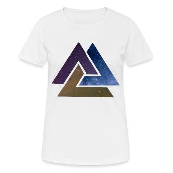 Galactic Triangle Colorful Geometric Galaxies - Women's Breathable T-Shirt - white - Front - AI Model Female 172 dark (172cm)
