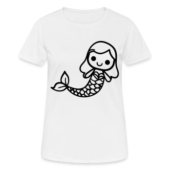 Sirène - T-shirt respirant Femme - blanc - Devant - AI Model Female 172 dark (172cm)