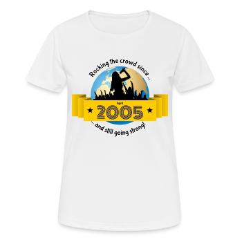 20ème Anniversaire Secouer la foule depuis 04/2005 - T-shirt respirant Femme - blanc - Devant - AI Model Female 172 dark (172cm)