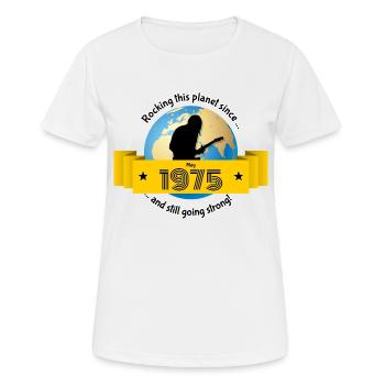 50ème anniversaire Secoue cette planète depuis 05/1975 - T-shirt respirant Femme - blanc - Devant - AI Model Female 172 dark (172cm)