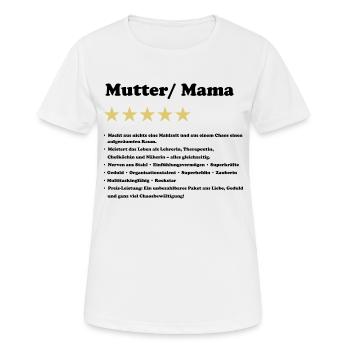 Mutter 5 Sterne Bewertung - Frauen T-Shirt atmungsaktiv - Weiß - Vorne - AI Model Female 172 dark (172cm)