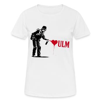 policier aime Ulm policier StreetArt - T-shirt respirant Femme - blanc - Devant - AI Model Female 172 dark (172cm)