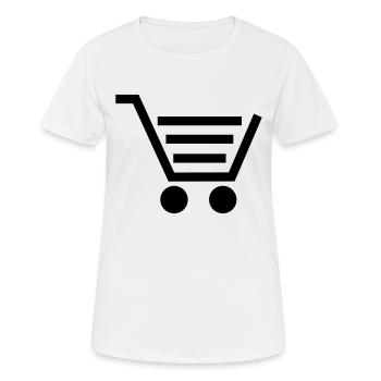 Einkaufswagen Kinderwagen - Frauen T-Shirt atmungsaktiv - Weiß - Vorne - AI Model Female 172 dark (172cm)