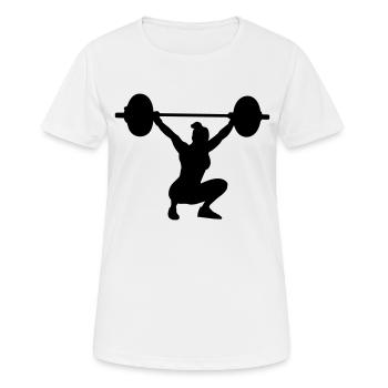 Frau Reißen Hocke - Frauen T-Shirt atmungsaktiv - Weiß - Vorne - AI Model Female 172 dark (172cm)