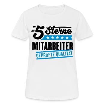 5Sterne Mitarbeiter - Frauen T-Shirt atmungsaktiv - Weiß - Vorne - AI Model Female 172 dark (172cm)