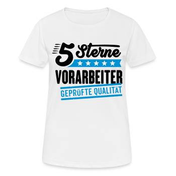 5Sterne Vorarbeiter - Frauen T-Shirt atmungsaktiv - Weiß - Vorne - AI Model Female 172 dark (172cm)