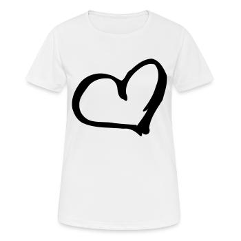 Heart - Frauen T-Shirt atmungsaktiv - Weiß - Vorne - AI Model Female 172 dark (172cm)