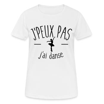Je peux pas j'ai danse - T-shirt respirant Femme - blanc - Devant - AI Model Female 172 dark (172cm)