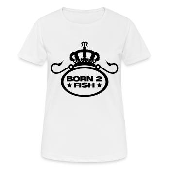 born_to_fish_design_f1 - Frauen T-Shirt atmungsaktiv - Weiß - Vorne - AI Model Female 172 dark (172cm)
