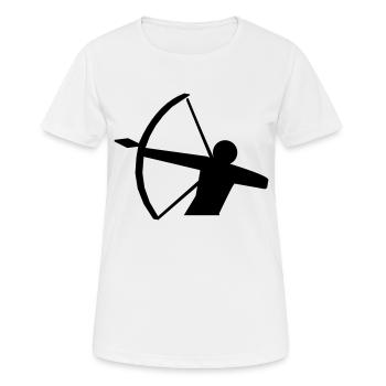 Archer pictogram - Women's Breathable T-Shirt - white - Front - AI Model Female 172 dark (172cm)