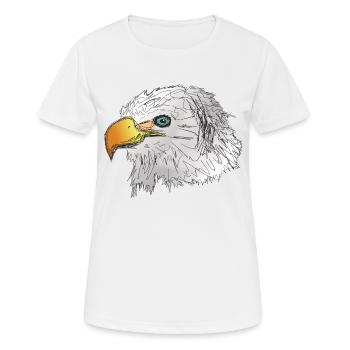 Tête d'aigle avec bec grosse tête - T-shirt respirant Femme - blanc - Devant - AI Model Female 172 dark (172cm)