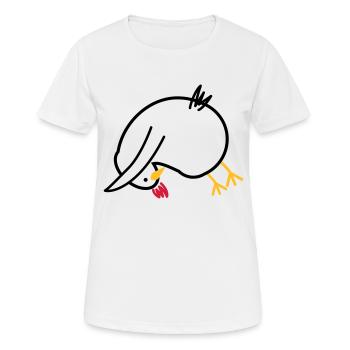 Yoga-Huhn "Hund" - Frauen T-Shirt atmungsaktiv - Weiß - Vorne - AI Model Female 172 dark (172cm)