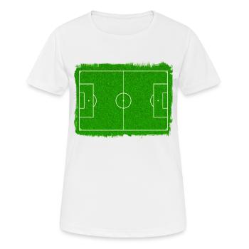 Football stadium, football pitch / Boisko, Piłka nożna - Women's Breathable T-Shirt - white - Front - AI Model Female 172 dark (172cm)