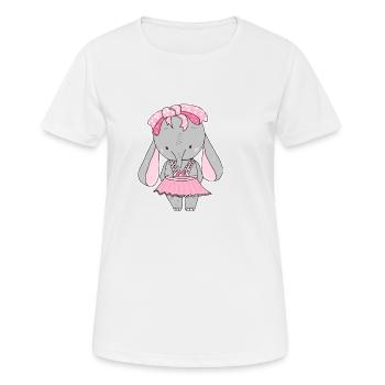 Éléphant, doux, dessin animé - T-shirt respirant Femme - blanc - Devant - AI Model Female 172 dark (172cm)
