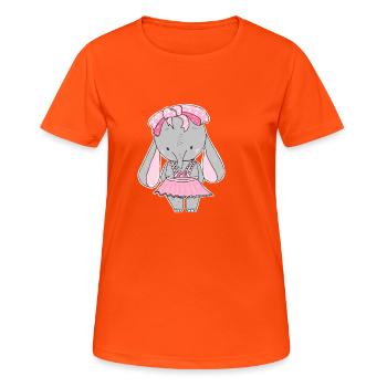 Elefant, süß, Comic - Frauen T-Shirt atmungsaktiv - Neonorange - Vorne - AI Model Female 172 dark (172cm)