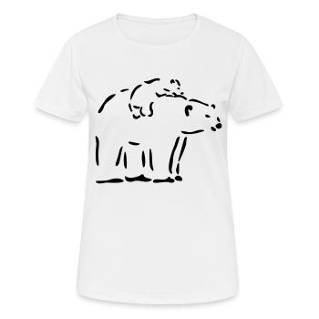 Eisbär mit jungem Eisbär - Frauen T-Shirt atmungsaktiv - Weiß - Vorne - AI Model Female 172 dark (172cm)