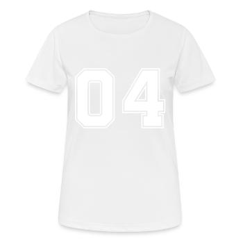 04 American football jersey jersey jersey - Women's Breathable T-Shirt - white - Front - AI Model Female 172 dark (172cm)