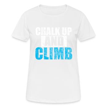 Chemise d'escalade et de bloc - Chalk Up and Climb - T-shirt respirant Femme - blanc - Devant - AI Model Female 172 dark (172cm)