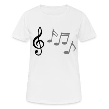fröhliche Melodie Notenschlüssel Violinschlüssel - Frauen T-Shirt atmungsaktiv - Weiß - Vorne - AI Model Female 172 dark (172cm)