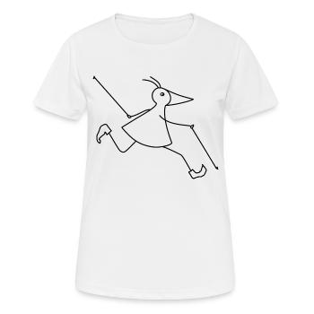 Walker-RUNNY-mit-Stöcken - Frauen T-Shirt atmungsaktiv - Weiß - Vorne - AI Model Female 172 dark (172cm)