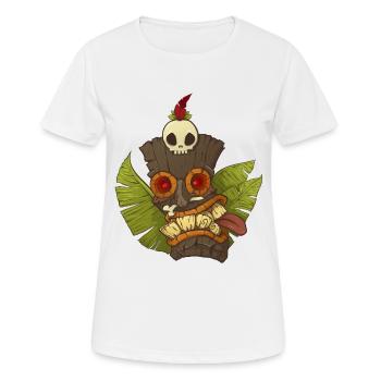 Tiki Mask - Frauen T-Shirt atmungsaktiv - Weiß - Vorne - AI Model Female 172 dark (172cm)