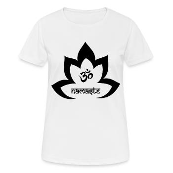 Lotusblume OM spirituelles Geschenk Yoga Namaste - Frauen T-Shirt atmungsaktiv - Weiß - Vorne - AI Model Female 172 dark (172cm)