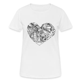 maritimes herz - Frauen T-Shirt atmungsaktiv - Weiß - Vorne - AI Model Female 172 dark (172cm)