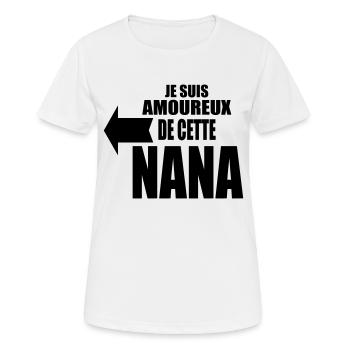 je suis amoureux de cette nana - T-shirt respirant Femme - blanc - Devant - AI Model Female 172 dark (172cm)