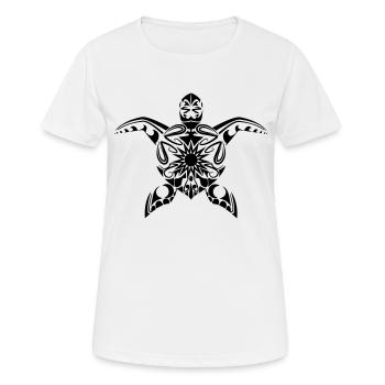 Schildkröten-Tatoo - Frauen T-Shirt atmungsaktiv - Weiß - Vorne - AI Model Female 172 dark (172cm)
