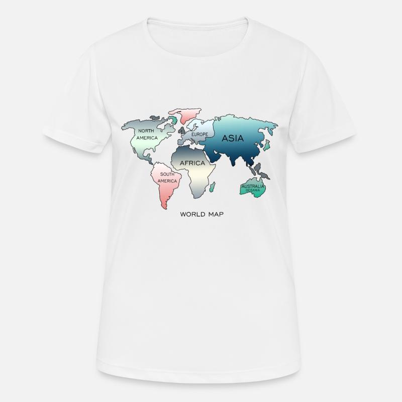 World Map, World Map - Women's Breathable T-Shirt - white
