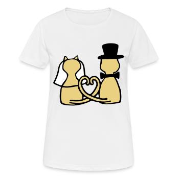 cat wedding - Women's Breathable T-Shirt - white - Front - AI Model Female 172 dark (172cm)