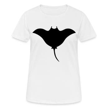 manta symbol tattoo pacific tribal - Women's Breathable T-Shirt - white - Front - AI Model Female 172 dark (172cm)