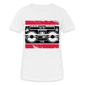 Ghetto Blaster logo - T-shirt respirant Femme - blanc - Devant - AI Model Female 172 dark (172cm)