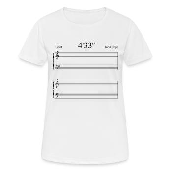 4'33'' John Cage - T-shirt respirant Femme - blanc - Devant - AI Model Female 172 dark (172cm)