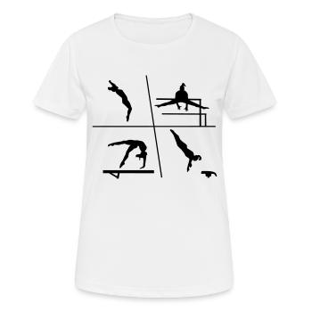 Turnen, Turnerin - Frauen T-Shirt atmungsaktiv - Weiß - Vorne - AI Model Female 172 dark (172cm)