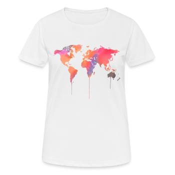 carte du monde - T-shirt respirant Femme - blanc - Devant - AI Model Female 172 dark (172cm)