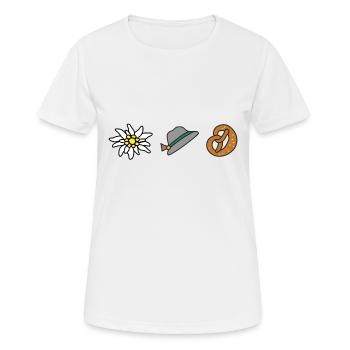 Edelweiß Trio - Frauen T-Shirt atmungsaktiv - Weiß - Vorne - AI Model Female 172 dark (172cm)