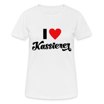 Kassierer Kassiererin Verkäufer Verkäuferin Kasse - Frauen T-Shirt atmungsaktiv - Weiß - Vorne - AI Model Female 172 dark (172cm)