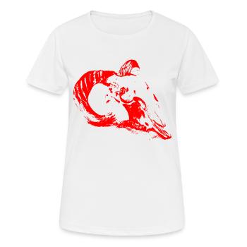 Mysterious Aries Skull (Red) - Women's Breathable T-Shirt - white - Front - AI Model Female 172 dark (172cm)