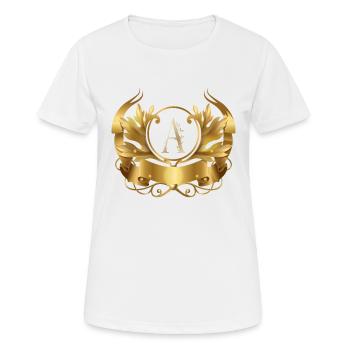 le A doré dans le cadre doré - T-shirt respirant Femme - blanc - Devant - AI Model Female 172 dark (172cm)