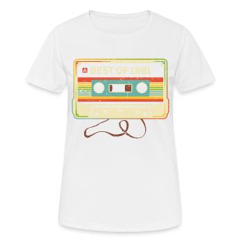 Best of 1981 Mixtape 40e anniversaire cassette - T-shirt respirant Femme - blanc - Devant - AI Model Female 172 dark (172cm)