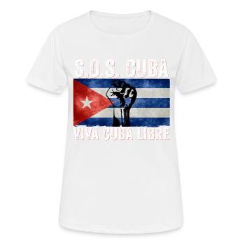 Viva Cuba Libre SOS Cuba - Frauen T-Shirt atmungsaktiv - Weiß - Vorne - AI Model Female 172 dark (172cm)