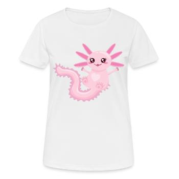 Axolotl Baby | Süßer Schwanzlurch Molch - Frauen T-Shirt atmungsaktiv - Weiß - Vorne - AI Model Female 172 dark (172cm)